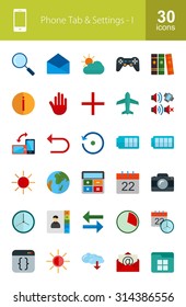 Mobile Apps Icon Set. Can also be used for Device Apps and Settings. Suitable for web apps, mobile apps and print media.