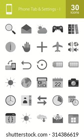 Mobile Apps Icon Set. Can also be used for Device Apps and Settings. Suitable for web apps, mobile apps and print media.