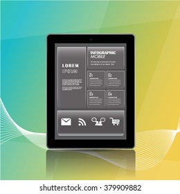 Mobile apps information infographic template.