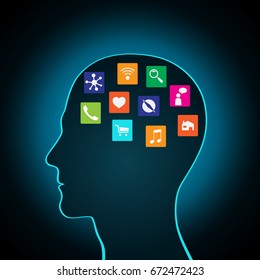 Mobile apps installed into the brain, replacing the mind, consciousness