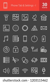 Mobile Apps Line Inverted Icons
