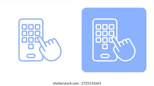 Línea de App móvilesIlustración de color de dos tonos y fondo contrastante