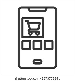 Mobile Apps Outline Icon Vector Illustration