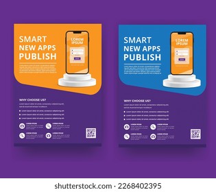 Mobile apps promotion flyer design template