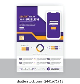 Mobile apps promotional flyer design templates