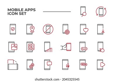 Mobile Apps set icon, isolated Mobile Apps set sign icon, vector illustration