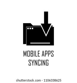 mobile apps syncing icon. Element of Web Development for mobile concept and web apps. Detailed mobile apps syncing icon can be used for web and mobile. Premium icon on white background