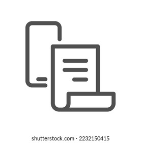 Mobile apps and technology icon outline and linear vector.