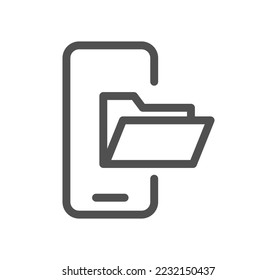 Mobile apps and technology icon outline and linear vector.