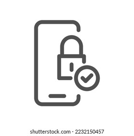 Mobile apps and technology icon outline and linear vector.