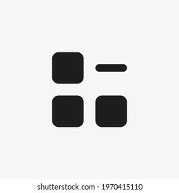 Mobile apps UI button. Delete apps symbol.