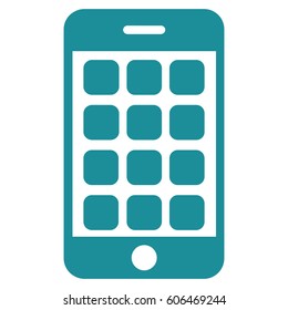 Mobile Apps vector icon. Flat soft blue symbol. Pictogram is isolated on a white background. Designed for web and software interfaces.