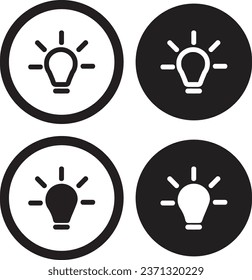 Aplicaciones móviles o conjunto de iconos de la bombilla de brillo de la pantalla del sitio web