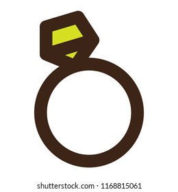 Mobile Apps Wedding Ring Icon Flat Color Style