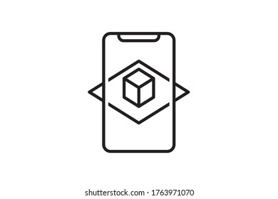 Mobile AR app illustration vector icon