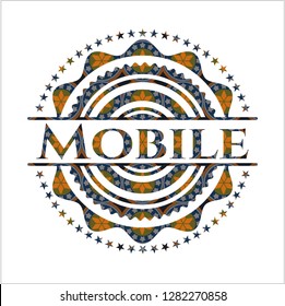 Mobile arabesque emblem. arabic decoration.