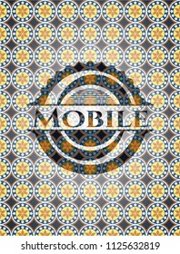 Mobile arabesque emblem background. arabic decoration.