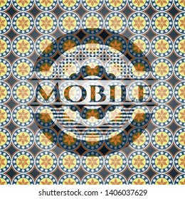 Mobile arabesque style emblem. arabic decoration.