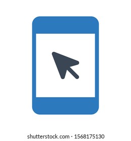 mobile arrow vector glyph colour icon 