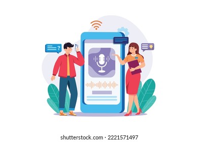 Mobile Assistant Illustration concept on white background
