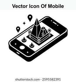 Mobile Augmented Reality App Showing Isometric Pyramids Location Based Technology
