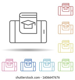 Mobile, augmented reality, book in multi color style icon. Simple thin line, outline vector of augmented reality icons for ui and ux, website or mobile application
