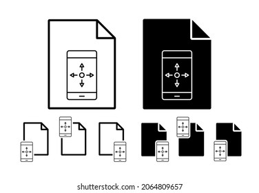 Mobile, augmented reality, control vector icon in file set illustration for ui and ux, website or mobile application