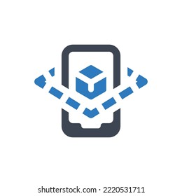 Mobile augmented reality icon (Vector illustration)