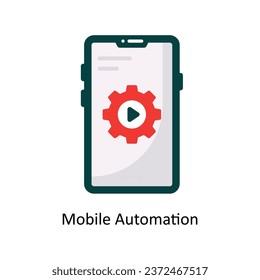 Mobile Automation  vector Flat Icon Design illustration. Symbol on White background EPS 10 File 