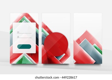 Mobile background ui - geometric abstract pattern. Application wallpaper blank layout