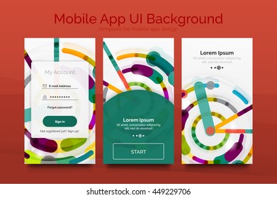 Mobile background ui - geometric abstract pattern. Application wallpaper blank layout