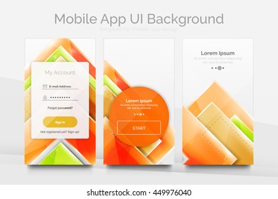 Mobile background ui - geometric abstract pattern. Application wallpaper blank layout