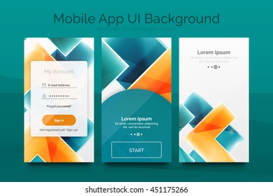 Mobile background ui - geometric abstract pattern. Application wallpaper blank layout