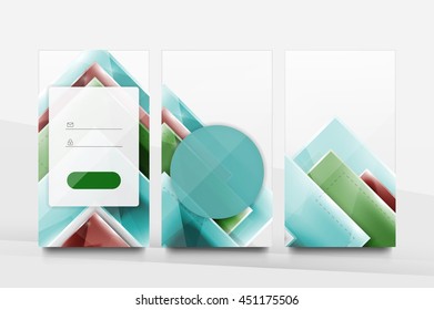 Mobile background ui - geometric abstract pattern. Application wallpaper blank layout