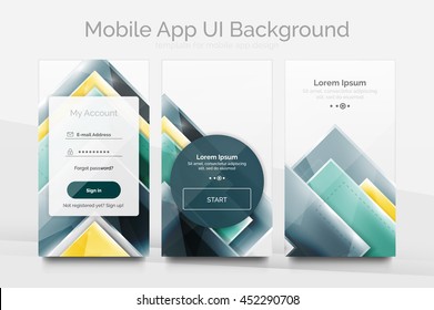 Mobile background ui - geometric abstract pattern. Application wallpaper blank layout