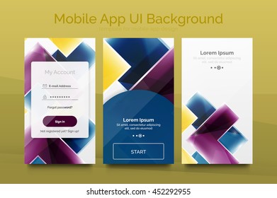 Mobile background ui - geometric abstract pattern. Application wallpaper blank layout