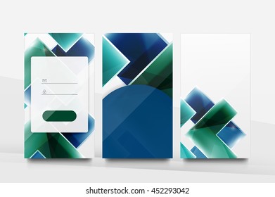 Interface de usuário de plano de fundo móvel - padrão abstrato geométrico. Layout em branco do papel de parede do aplicativo