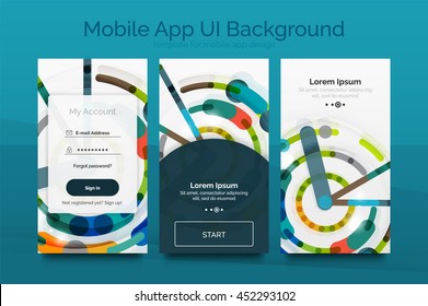 Mobile background ui - geometric abstract pattern. Application wallpaper blank layout