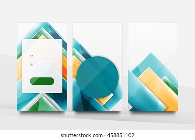 Ui de fondo móvil - patrón abstracto geométrico. Diseño en blanco del fondo de pantalla de la aplicación
