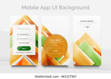 Mobile background ui - geometric abstract pattern. Application wallpaper blank layout