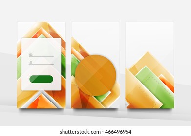 Mobile background ui - geometric abstract pattern. Application wallpaper blank layout