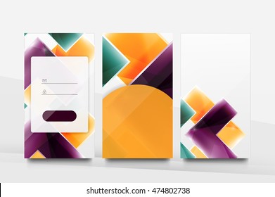 Ui de fondo móvil - patrón abstracto geométrico. Diseño en blanco del fondo de pantalla de la aplicación