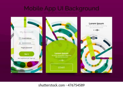 Mobile background ui - geometric abstract pattern. Application wallpaper blank layout