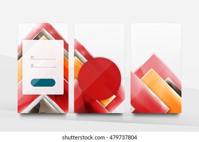 Mobile background ui - geometric abstract pattern. Application wallpaper blank layout