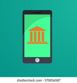 Mobile  Bank. Banking. Flat design