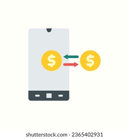 mobil, Bank-Flachsymbol, einzeln auf hellem Hintergrund, perfekt für Website, Blog, Logo, Grafikdesign, soziale Medien, UI, Mobile App