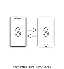 mobile bank icon. Element of banking for mobile concept and web apps icon. Outline, thin line icon for website design and development, app development