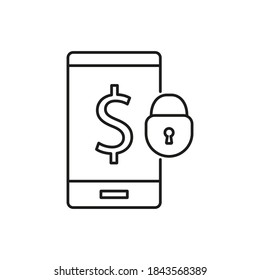mobile bank icon element of security icon for mobile concept and web apps. Thin line mobile bank icon can be used for web and mobile. Premium icon on white background