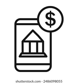 Mobile Bank icon mark in filled style