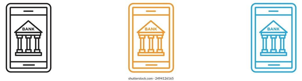 Mobile Bank icon vector logo set collection for web app ui
